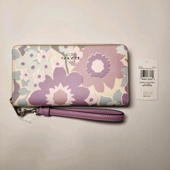Coach CBN95 Long Zip Around Wallet With Floral Print NWT - Picture 1 of 3